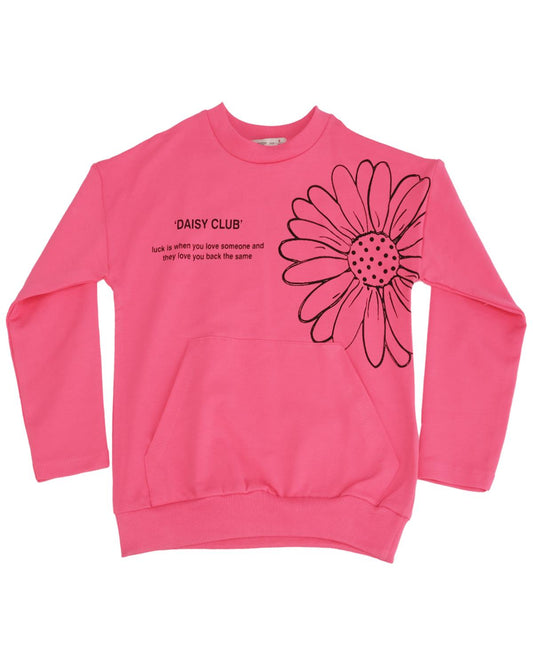 Daisy Baskılı Bisiklet Yaka Sweatshirt